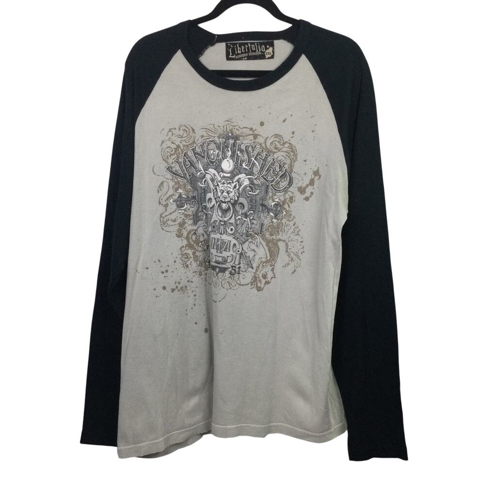 Libertalia Freedom Fighter Grunge Skater 90's Men's Raglan Graphic T-shirt XXL
